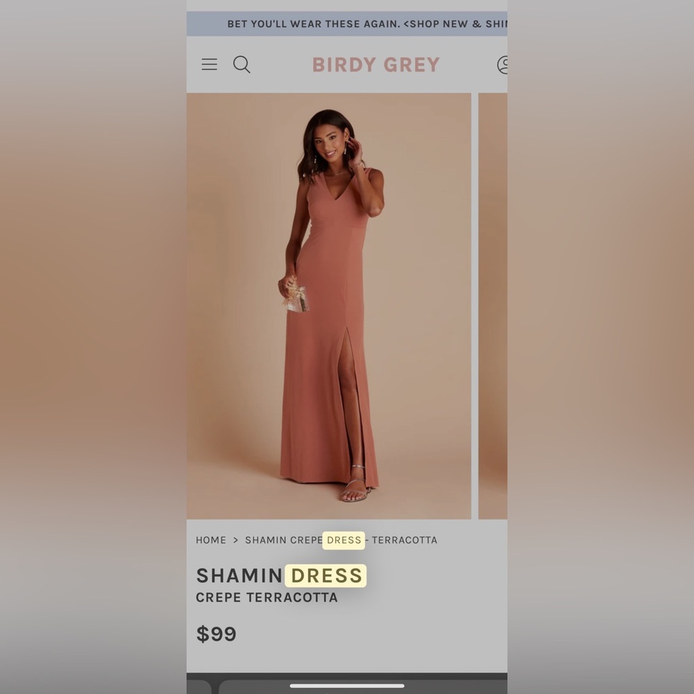 Birdy grey Shamin Crepe Dress -
Terracotta size small- worn once